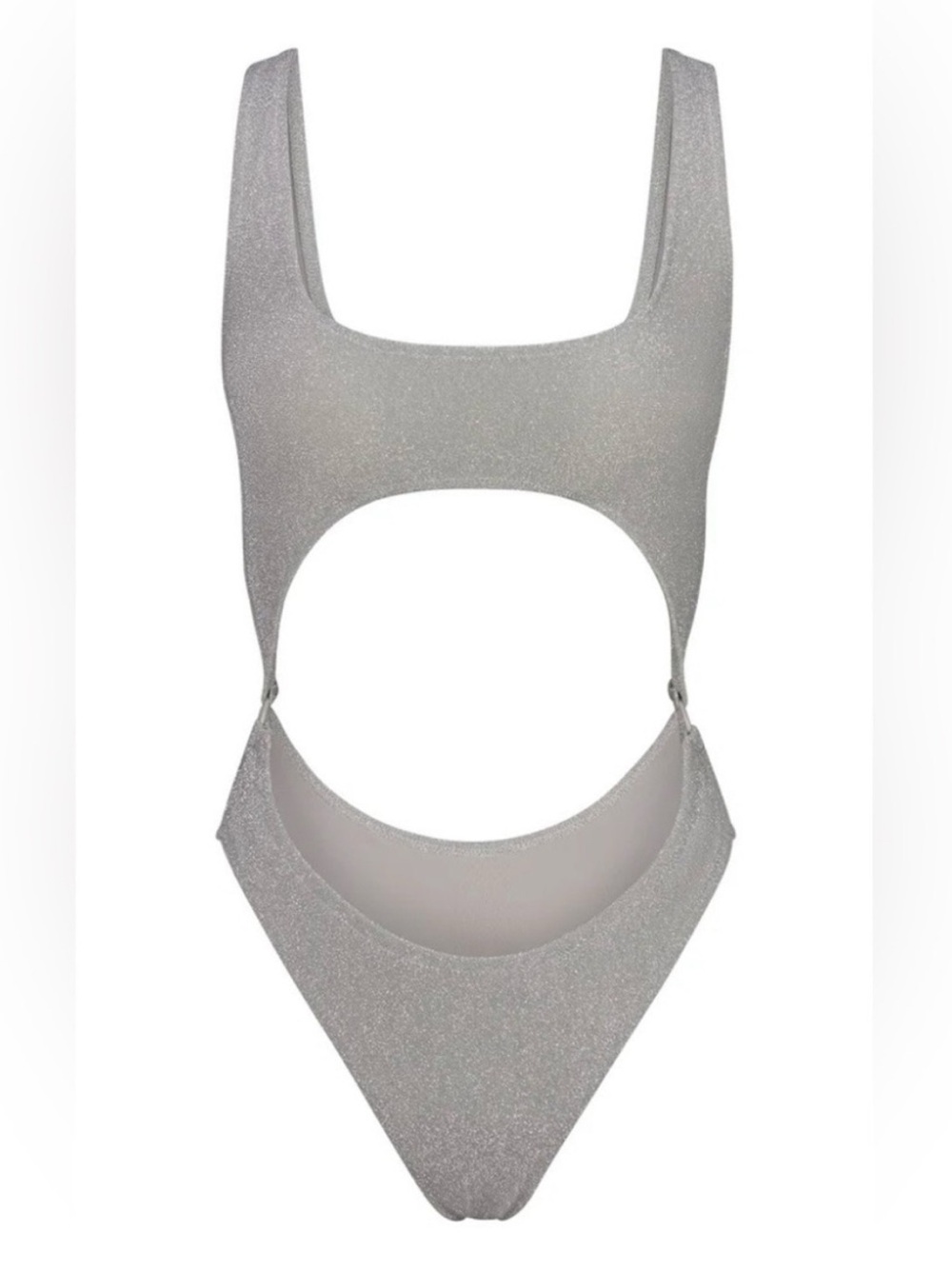 SKIMS Silver Glitter Swim Monokini One-Piece